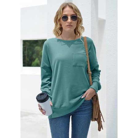 IC OFEEFAN Gensere for kvinner Rund hals Langærmet Skjorte Høst