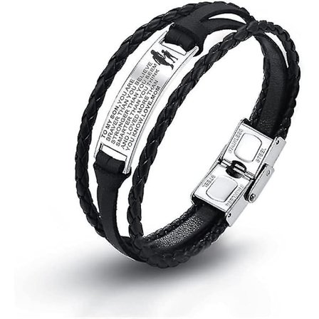 Til min søn Justerbare læderarmbånd Wristband Fødselsdag Graduering--