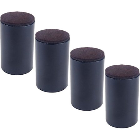 Runda självhäftande säng- och möbelhöjare, kraftiga kolstålshöjare för soffa, höjer 4 tum med filtdyna för bord, soffa, stolslyftar (4-pack, svart)
