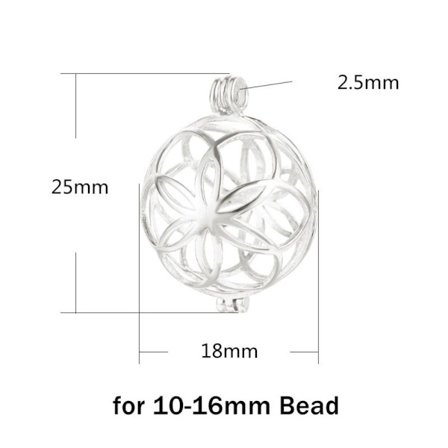 Stone Perle Cage Holder Anheng Stein Holder Anheng SØLV