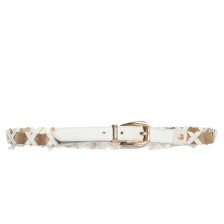 Versace Pre-owned, Pre-owned Leather belts Wit, Dames, Maat:ONE Size,leer