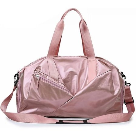 Dww-Sports Bag for Men and Women Pink, Large Zipp Yoga Bag with Shoulder Strap, Travel Bag and Handbag with Shoe Compartment and Compartment