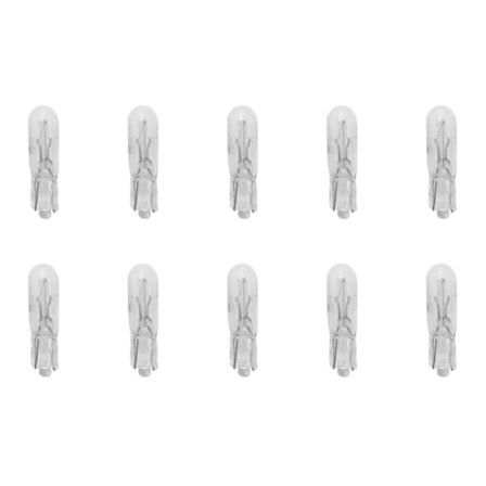 T5 12V 1.2W Halogenpære - 10-pakning, Bilinstrumentpanellampe, Auto Wedge Dashboardlampe