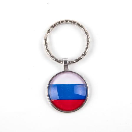 Nationell Flagga Rund Nyckelring Ryssland Nyckelring Presentbil Bag Pendan