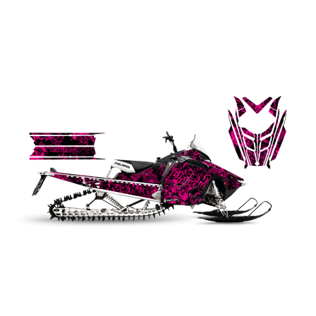 Dekalkit SweTown Black Stencil Rosa - Polaris 800 Pro RMK 163 2011-2015