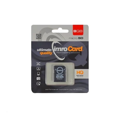 8GB microSDHC Klass-4 Minneskort + Adapter