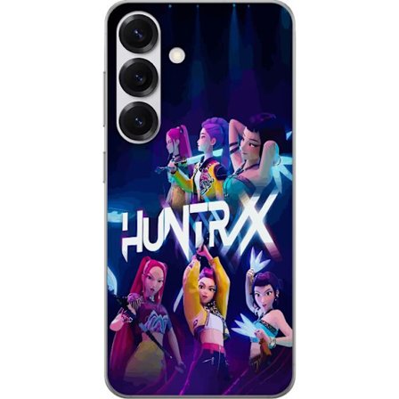 Kompatibel Mobilcover til Samsung Galaxy S25 Kpop-inspireret Huntrix-gruppe farverig scenetegning med pigekraft æstetik og neonbelysning