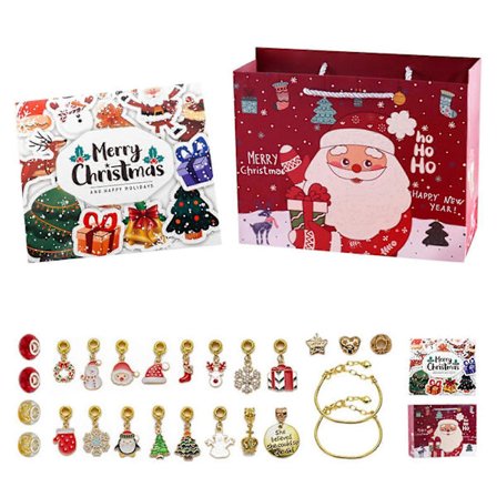 Julekalender DIY Armbånd Perle Bjelle Smykkesett Blindboks Barnegave