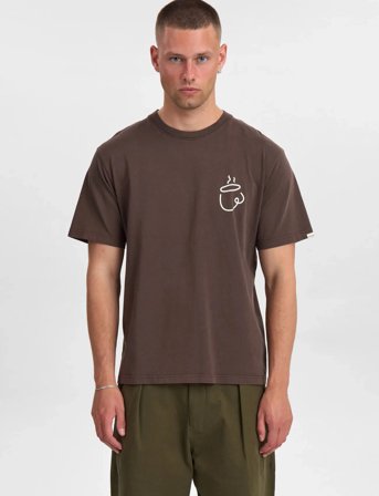 Anerkjendt Akvillads Espresso Print S/S Tee - Brown - XL