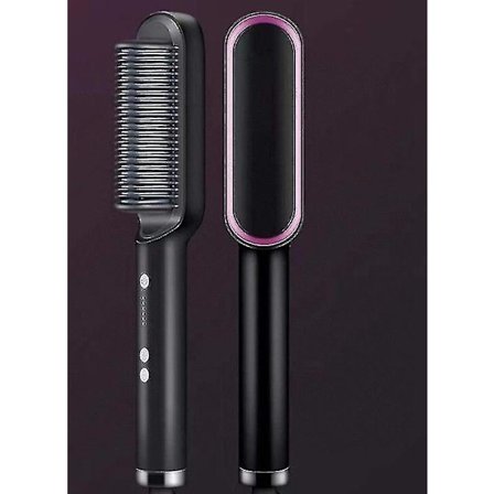 Hair Straightener Comb Matte Black Hair Straightening Brush & Iron