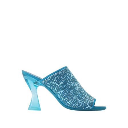 By FAR Luz Azur Suede and Crystals Sandaler Blå, Dame Stiletter, Størrelse: 37 EU