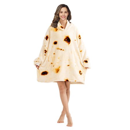 Varm og kald oversized hettegenser (1 stk trykt pannekake)