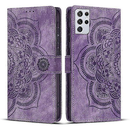 Hot 2025 Frostet Lærveske Kompatibel med Mandala Emed Retro Telefon Lilla (Ikke-original)