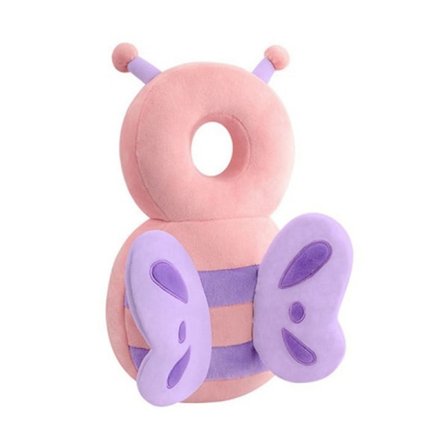 Baby Huvudskydd Kudde Ryggsäck, Rosa Fjäril