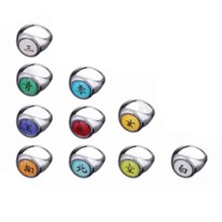 Fingersæt med karakterdesign, ringe til mænd og kvinder, tilbehør med halskæde og pandebånd