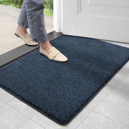Badematte Sklisikkert Absorberende Dusj Badeteppe Teppe Enkelt Slitasjebestandig NO.B20 Blue 60*90cm