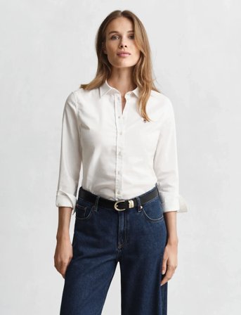 GANT Slim Stretch Oxford Shirt - White - 36