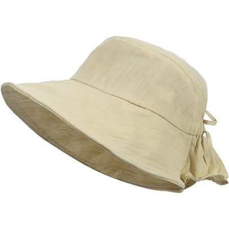Dam solskydd fiskehatt boonie tunna hatt bred brätte utomhus vandring, beige
