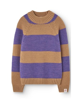 THE ANIMALS OBSERVATORY Stripes Beife Boxfish Sweater - Purple - 12 Y