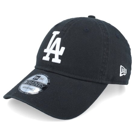 New Era - MLB Noir unconstructed Casquette - Los Angeles Dodgers 9TWENTY Black/White Dad Cap @ Hatstore