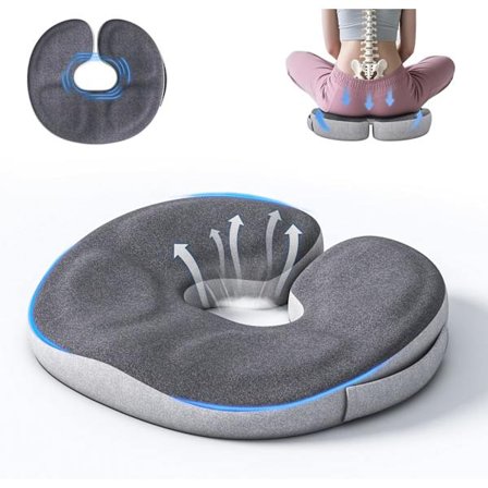Memory foam donut pute og Y-formet ortopedisk pute, for hemoroider og halebeinsmerter, isjias og graviditet.