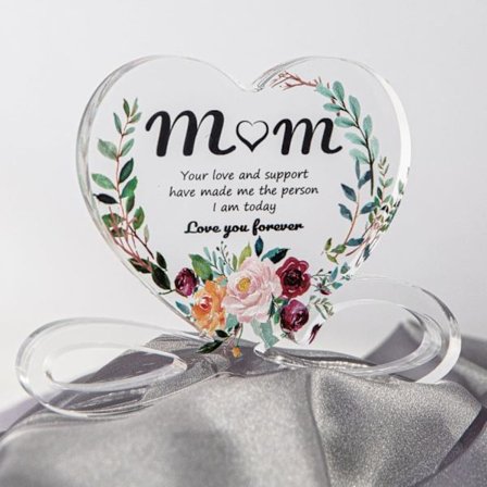 Til mor fra datter søn, hjerteformede Mors Dag Thanksgiving fødselsdagsgaver til mor, idéer bedste mor nogensinde gaver akryl minde