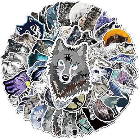 GHYT Vargklistermärken för barn pojkar flickor tonåringar, söta vattentäta vinylklistermärken för bärbar dator vattenflaska cykel bagage dator telefon