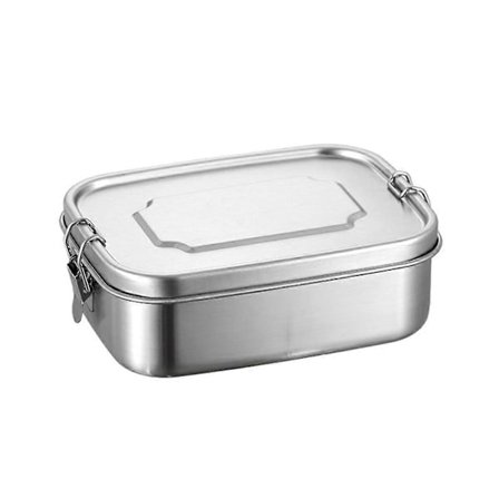 Proof Bento Matboks i Rustfritt Stål, Metall Bento Matboks for Barn eller Voksne, 2 Rom