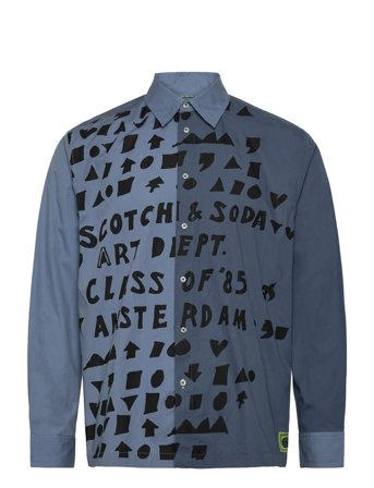Scotch & Soda | Relaxed-Fit Letters Poplin Shirt | L