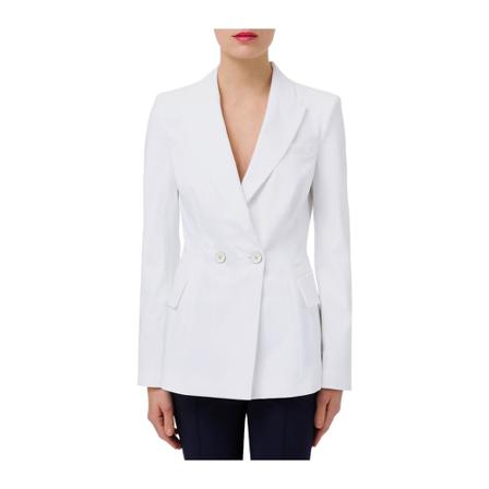 Elisabetta Franchi, Blazer Slim Biały, Kobieta, Rozmiar: M