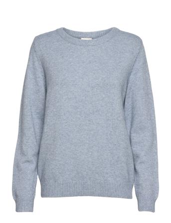 Viril O-Neck L/S Knit Top Villapaita Sininen Vila