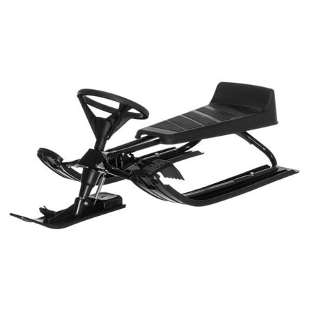 Klassisk snøkjelke med ratt og brems