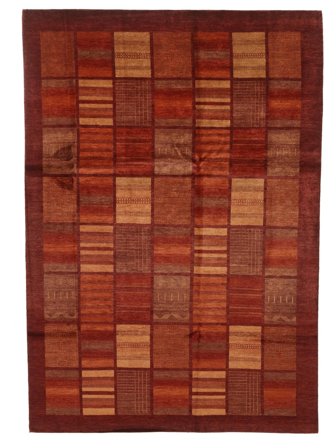 252X357 Tapis Moderne Afghan Fine Moderne Rouge Foncé/Noir Grand (Laine, Afghanistan) Carpetvista