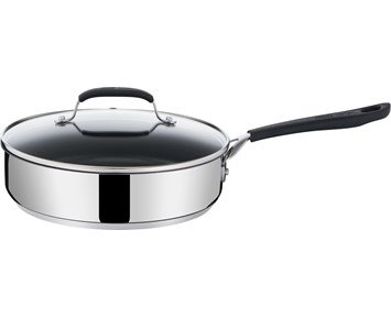 Tefal JO Quick Easy SS Sautepan 25 cm / 3,2 l. w. Lid - Nonstick sautepan – designad av Jamie Oliver
