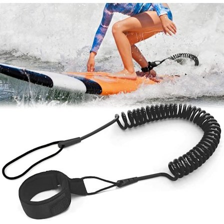 Surf Leash, Surfebånd, Elastisk fotbånd, 2-pakning, Uttrekkbart, Sikkerhetsbånd, Surfebrett, Stand Up Paddle Board fotbånd, Svart