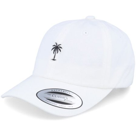 Kiddo Cap - Vit unconstructed Keps - Kids Summer Palm Logo White Dad Cap @ Hatstore