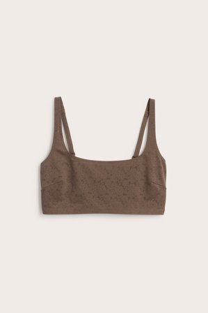 Kappahl | Bygellös bh i stretchig spets Mörkbrun XL | Mörkbrun