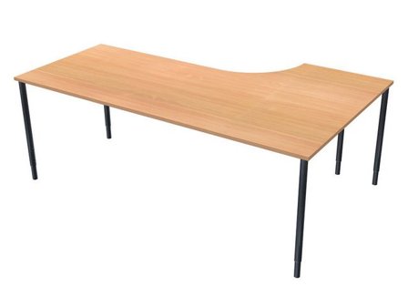 LANAB DESIGN Skrivbord Vänster 200x120cm boklaminat/svart - Lyreco - Kontorsmöbler och inredning - Bord och hurtsar - Skrivbord - Fasta