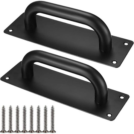 Robust Rustfrit Stål Skydedørsgreb med Bagplade, Dørgreb, Toilet Dørgreb Skabgreb med Plader til Træ Dør, Gard