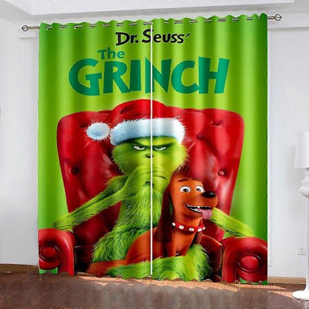 Hur Grinchen stal julen Mörkläggningsgardiner Termiska Ring Topp Öljettgardin