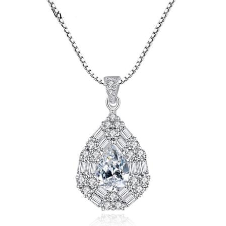 Sterling silver vattendroppshängande halsband för kvinnor 1