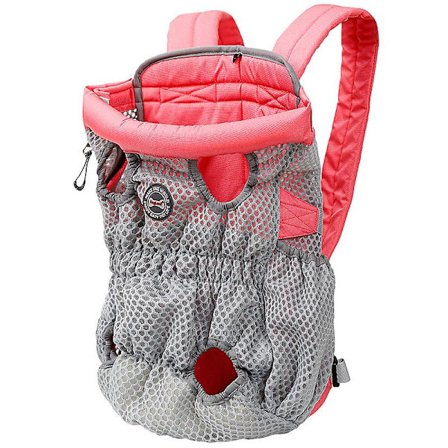 Stor bärkapacitet (inom 10 kg) Husdjursbärväska, Justerbar bekväm husdjursryggsäck (Rosa)