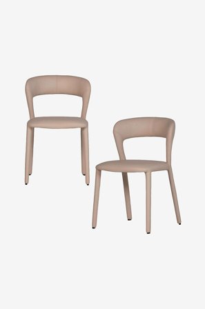 WOOOD - Noble spisebordsstol - sæt med 2 stk. - Beige - Stole - Fra Homeroom