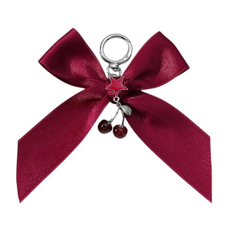 Unika designer handgjorda körsbärs- och stjärnnyckelring med pärldekoration, portabel för modeintresserade individer