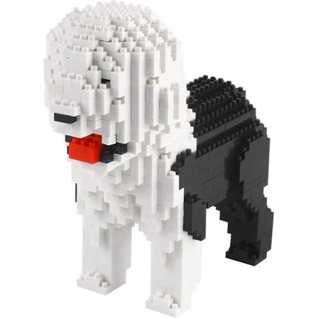 Mini Byggesten til Kæledyr - Små Byggeklodser til Børn Old English Sheepdog 5 x 2 x 7 tommer