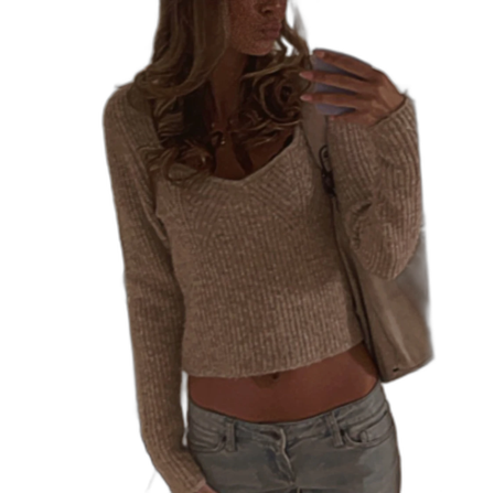 Beige stickad tröja från Gina Tricot