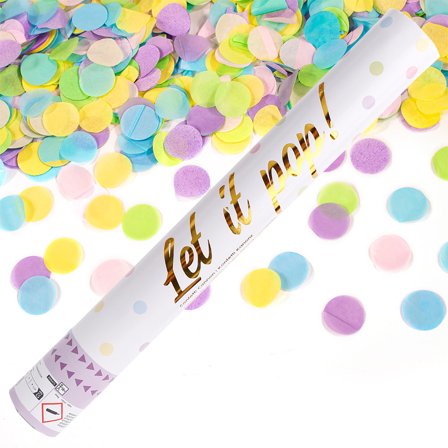 Konfettikanon Flerfärgad Pastell 40 cm