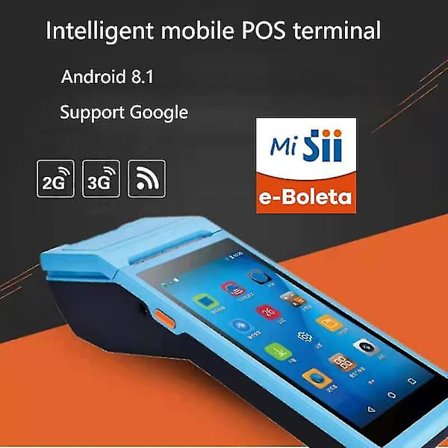 Handhållen POS-terminal Android 8.1 PDA Bluetooth-skrivare