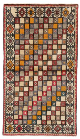 Handgeknüpft Persischer Ghashghai Fine Teppich 104X183 Schwarz/Dunkelrot