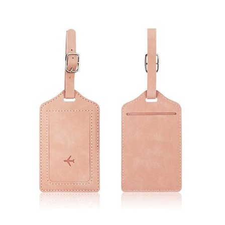 Bagagetag i konstläder - Rosa